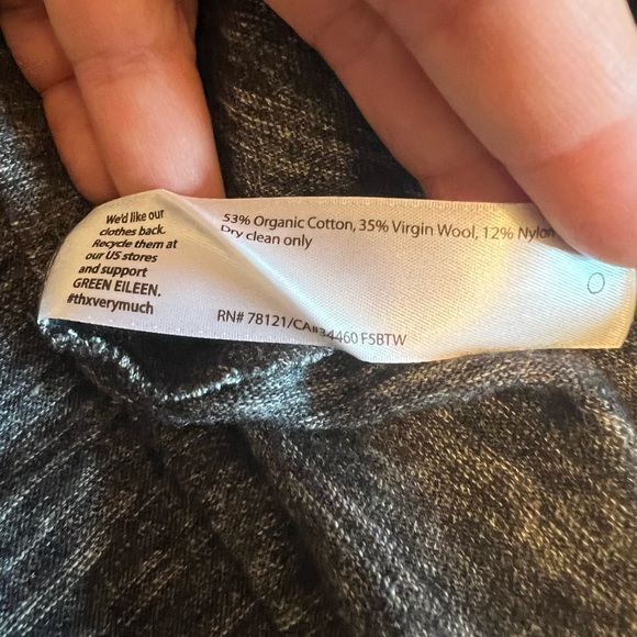 Eileen Fisher Cotton/wool black/ Gray Women's sweater M like new - Picture 5 of 6